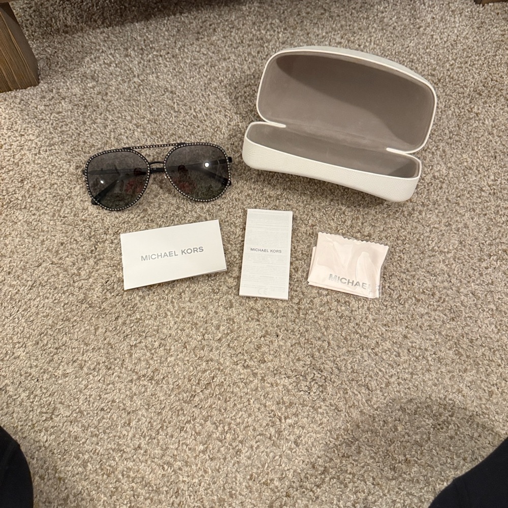 Michael Kors Black and Silver Sunglasses with Rhinestones Never Worn!